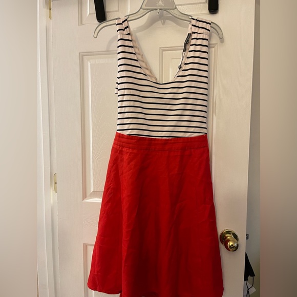 Open Back Slim Black White Striped Mini Dress - Picture 1 of 3